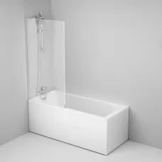 Ванна с каркасом и шторкой на борт ванны AM.PM Gem W90ASET-170W90BS80CT Белая, хром