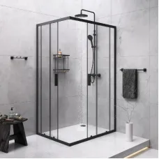 Комплект для ванной комнаты, зона помывочной 120x90 см AM.PM Gem S WK93ES Чёрный