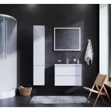 Комплект мебели для ванной AM.PM Gem 75 BK90GA Белый со смесителем для раковины и аксессуарами
