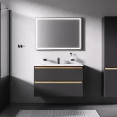 Комплект для ванной комнаты, зона красоты 100 см AM.PM X-Joy BK85GR Черный; белый